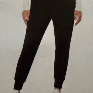 Sage Black Jogger Track Pants with Tapered Legs